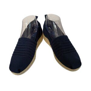 Skechers Women’s Size 8.5 Bobs Blue Memory Foam Espadrilles Wedge Slip On Shoes